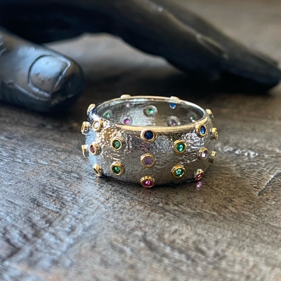 Anthropologie Jewelry - NEW Silver & Gemstone Cocktail Ring